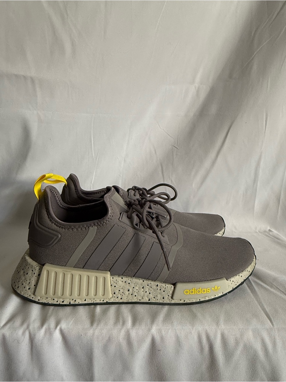 adidas NMD_R1 Sneakers in Charcoal with Yellow Accents